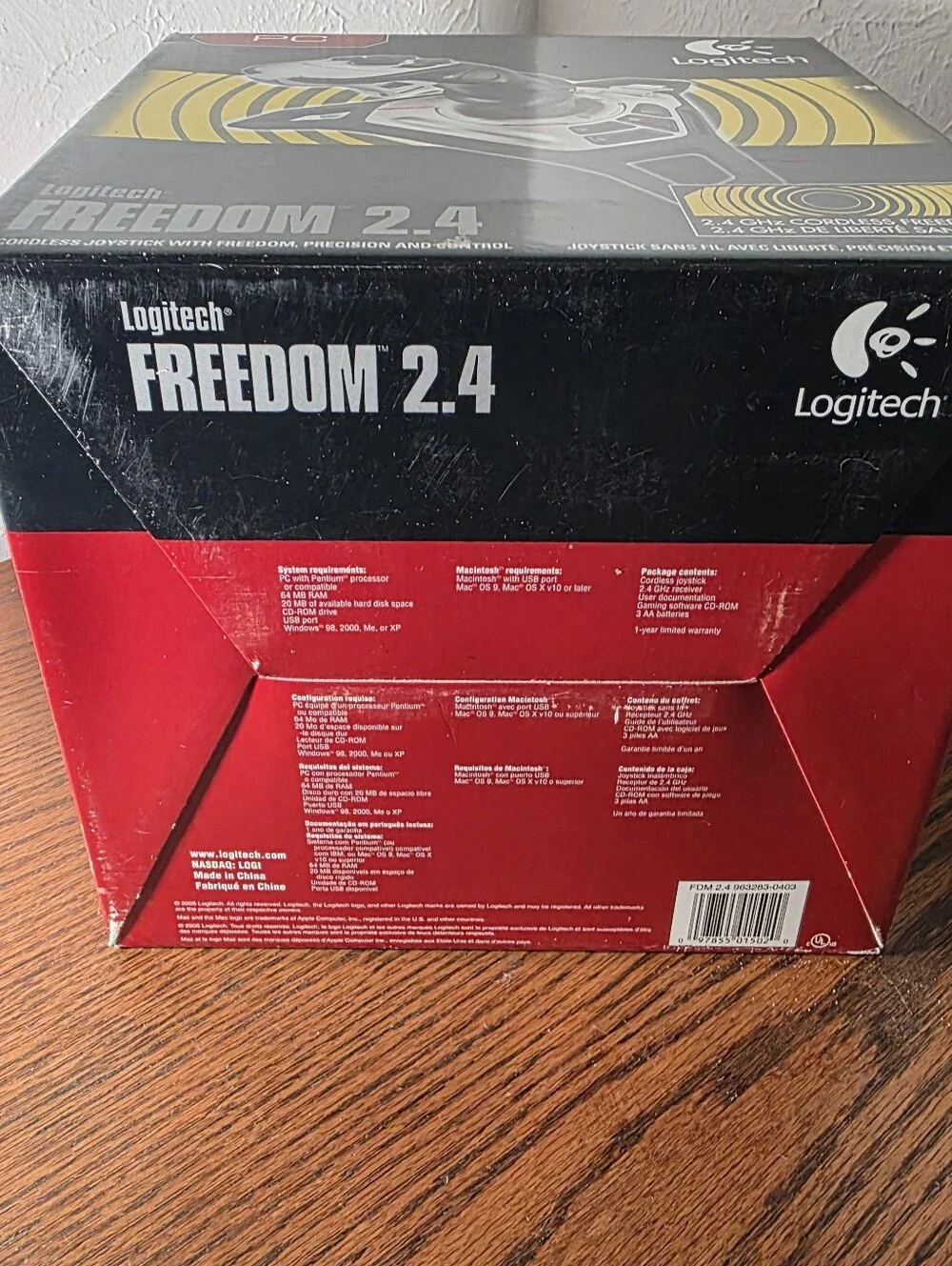 Logitech Freedom RF 2.4 Wingman Cordless Joystick Controller WITH Wire And Box